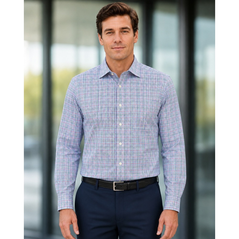 Lauren Ralph Lauren Dress Shirt Men 15.5 32/33 Multicolor Plaid Classic Fit